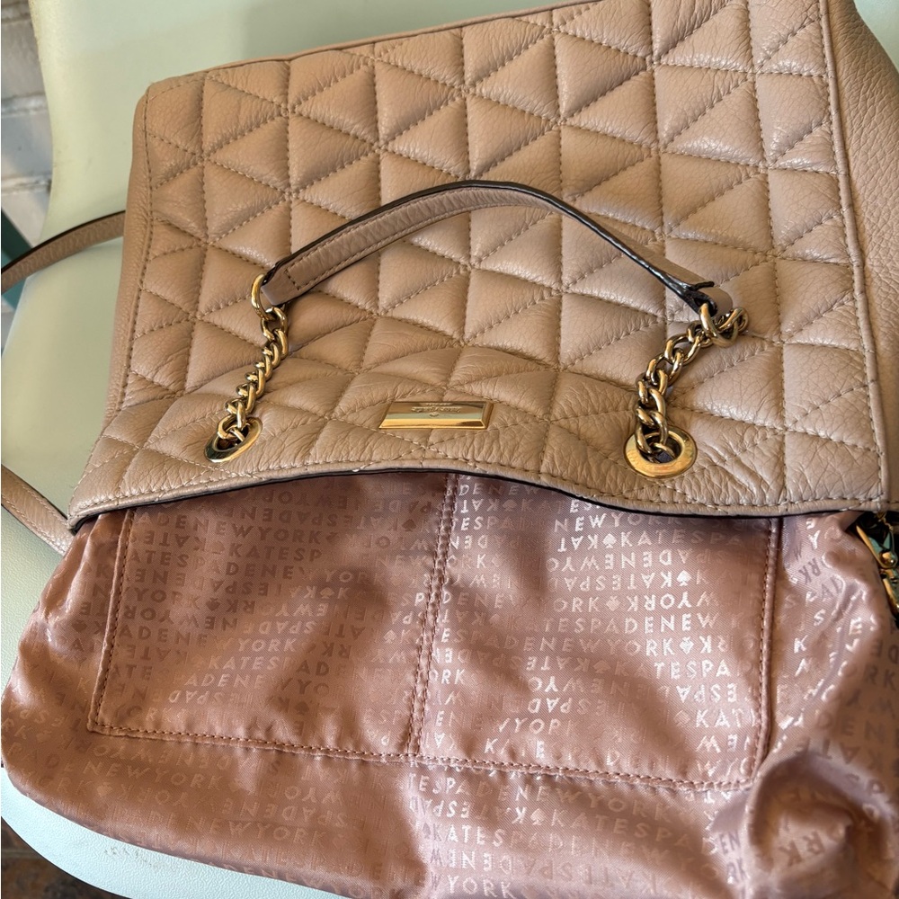 Kate Spade | Neutral Lavender Quilted Women's Medium Shoulder Bag - Picture 8 of 16